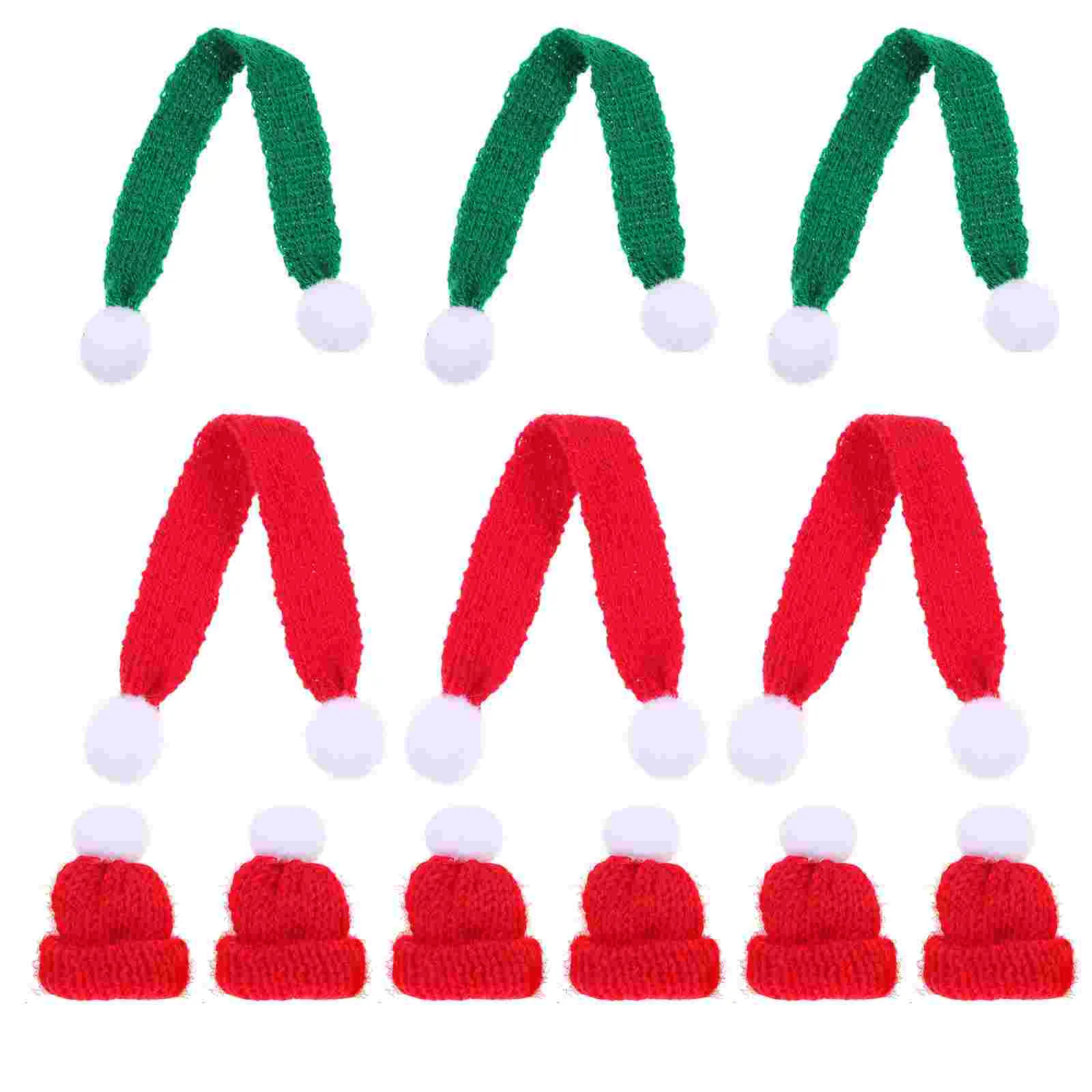 

Bottlesanta Christmas Mini Cover Hatxmas Scarf Hats Bottles Snowman Crafts Lovely Decoration Cap Decor Champagne