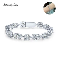 serenity day 15 18mm full diamond chain s925 sterling silver inlaid 5a high carbon diamonds fine bracelet for women jewelry gift