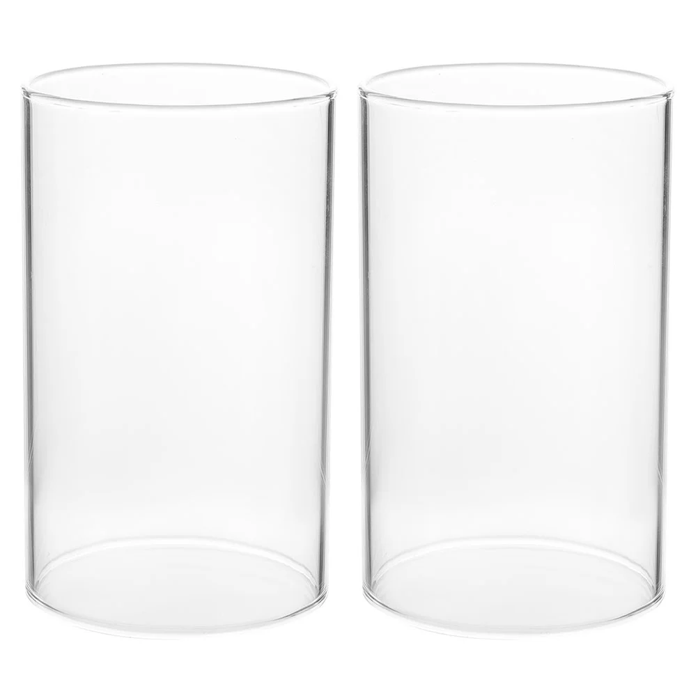 

Glass Holder Cover Chimney Shade Tube Clear Lamp Holders Cylinder Sleeve Open Pillar Ended Candleholder Tealight Transparent