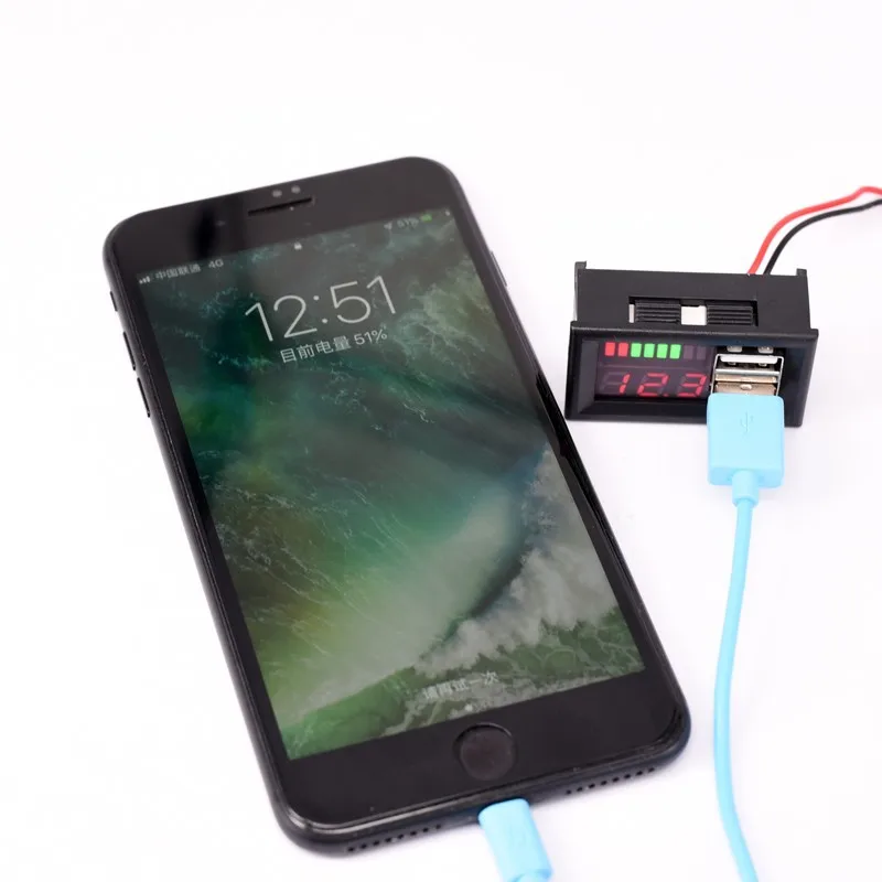 

Digital digital voltage meter display car lead-acid battery DC 24V to 5V dual USB buck module