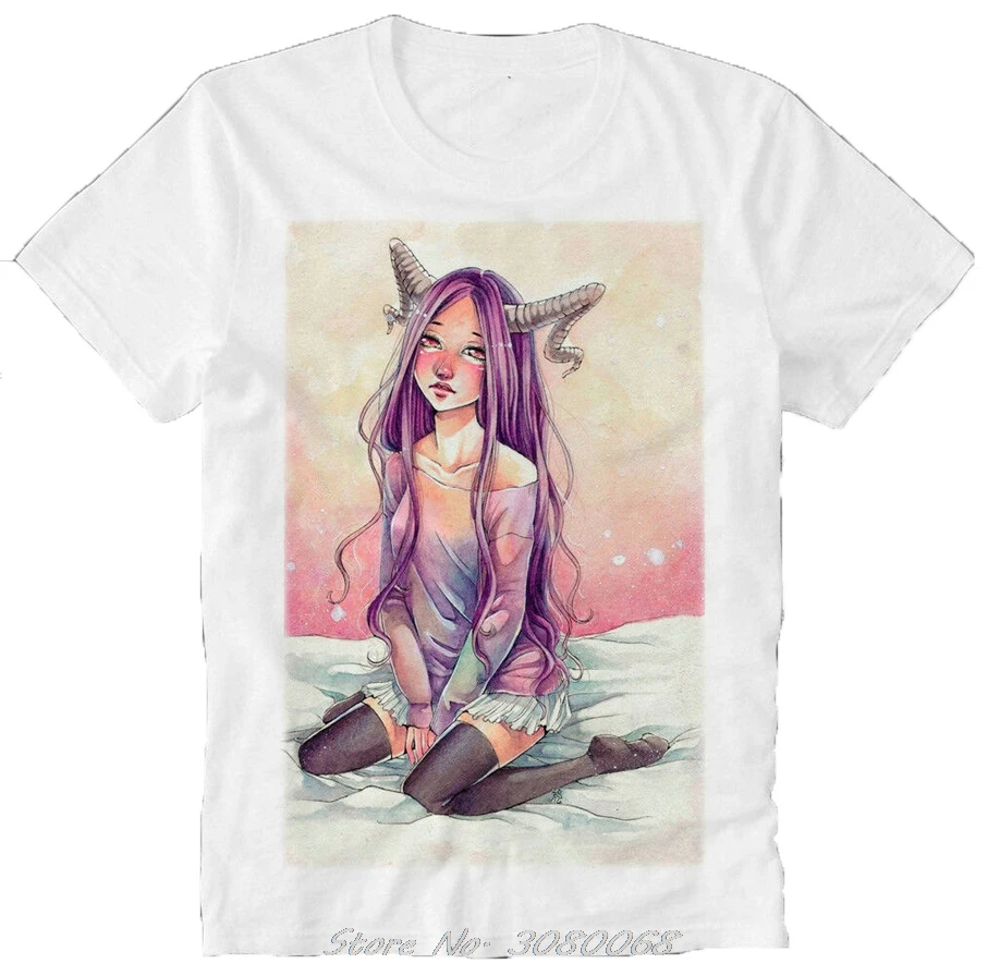 

Casual T Shirt Devil Girl Lilith Baphomet Anime Manga Satan Satanism Pentagram Summer Tee Shirt Men Cotton T Shirt Streetwear