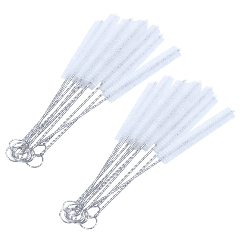 

20 шт. 10 мм диаметр, лабораторная пробирка в бутылке, нейлоновая щетка для мытья, белый инструмент