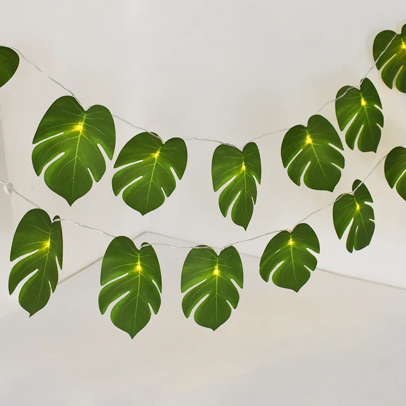 

1.5/3M Artificial Palm Leaves Led String Light Tropical Jungle Birthday Party Home Decorations Summer Hawaiian Luau Wedding Gift