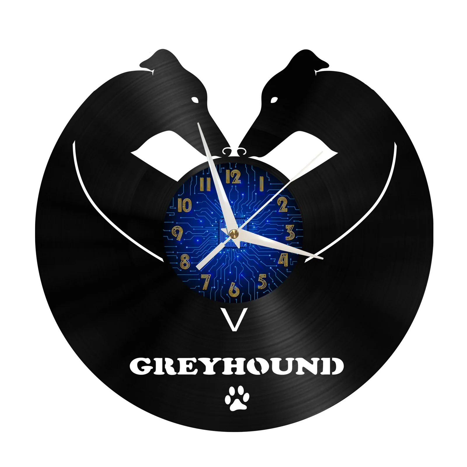 

Greyhound dogs Vinyl Record Wall Clock for Kitchen Wall Decor Wall Art