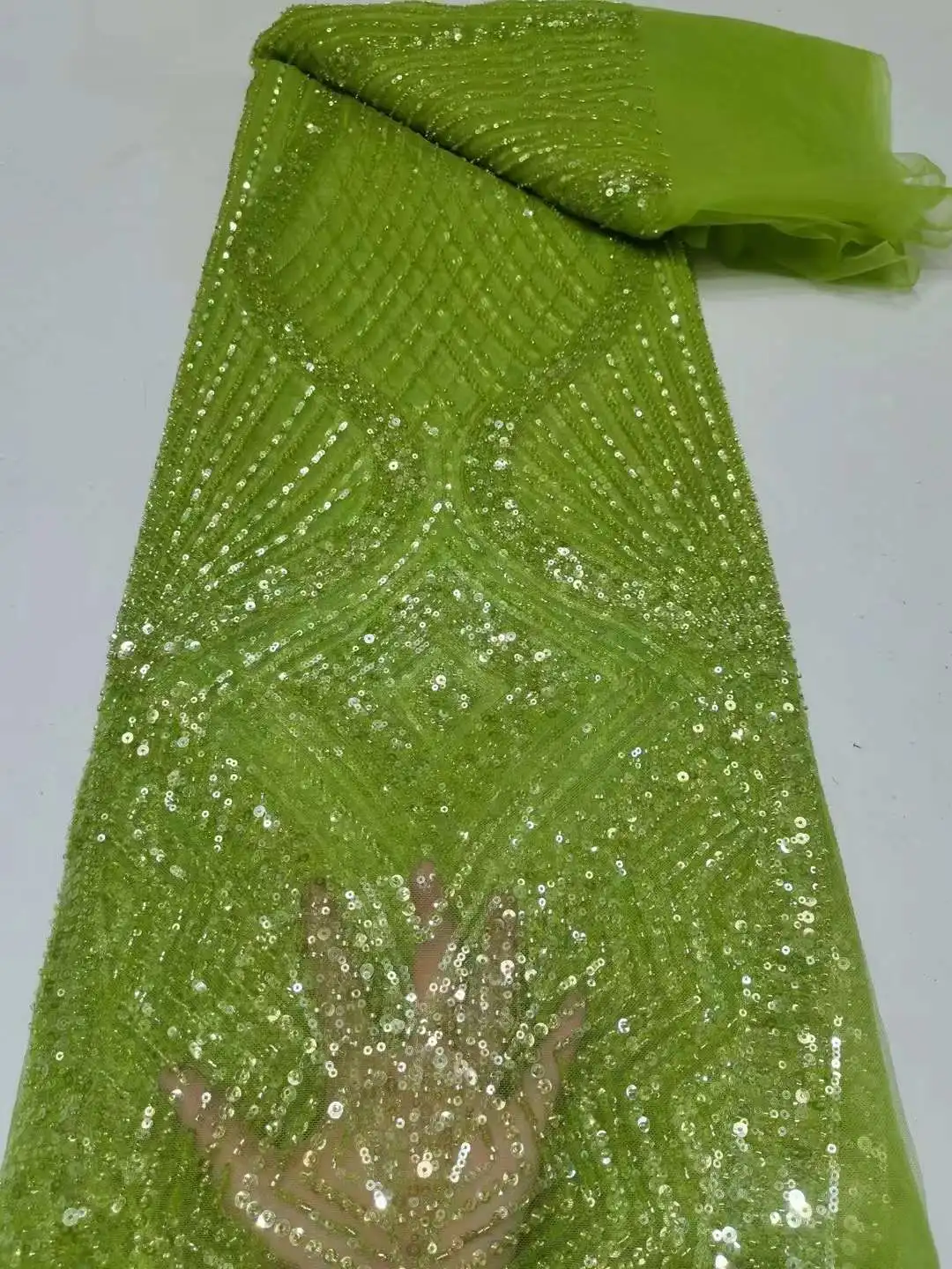 

Африканская кружевная ткань 2022, высокое качество, французские сетчатые бусины, кружевная ткань, блестки, нигерийские кружевные ткани для св...