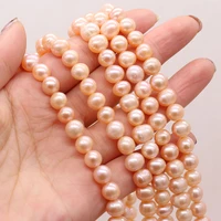 natural real freshwater pink pearl beads round punch loose spacer beads for jewelry making necklace bracelet accessories