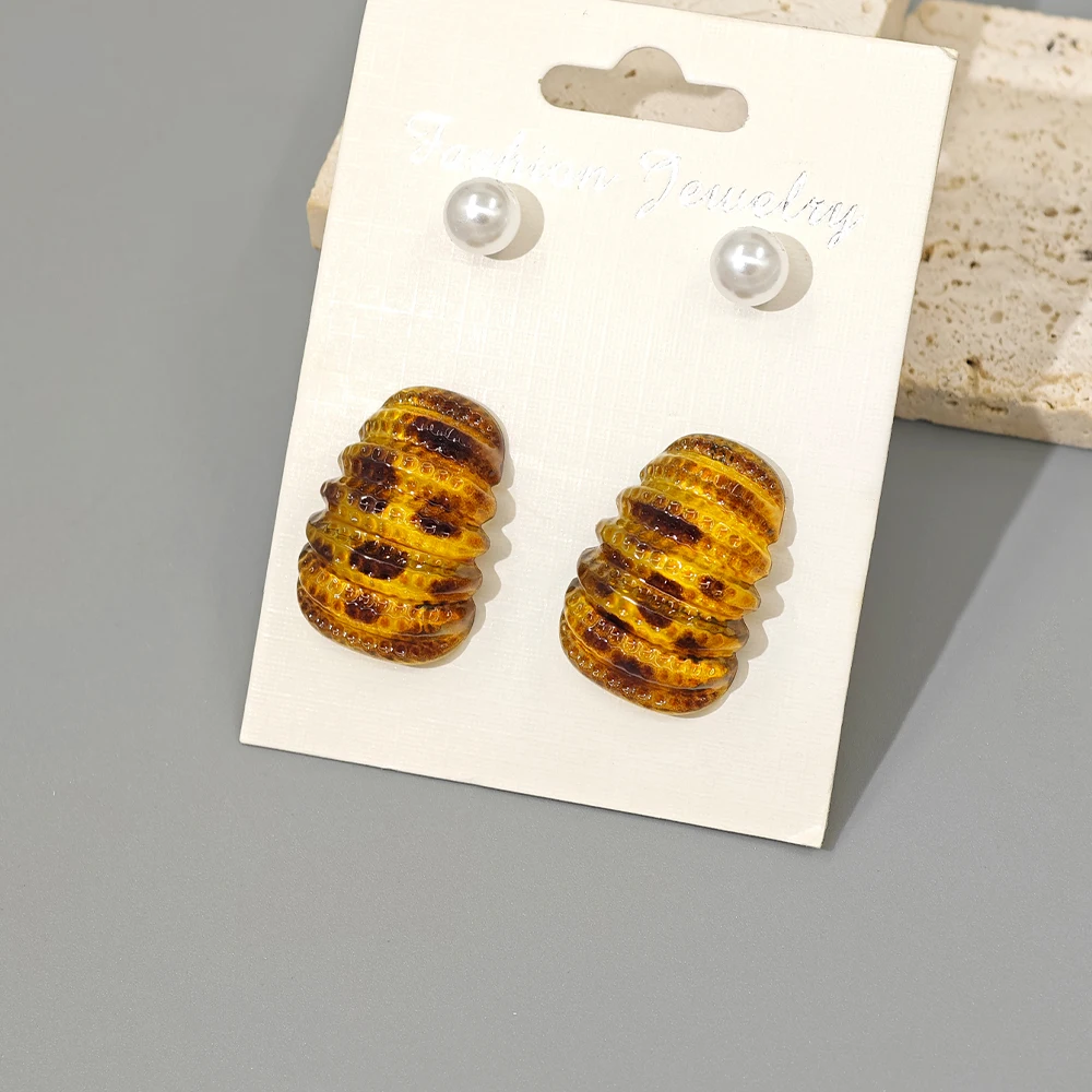 6 шт. крутые стильные модные сексуальные серьги с леопардовым узором женские