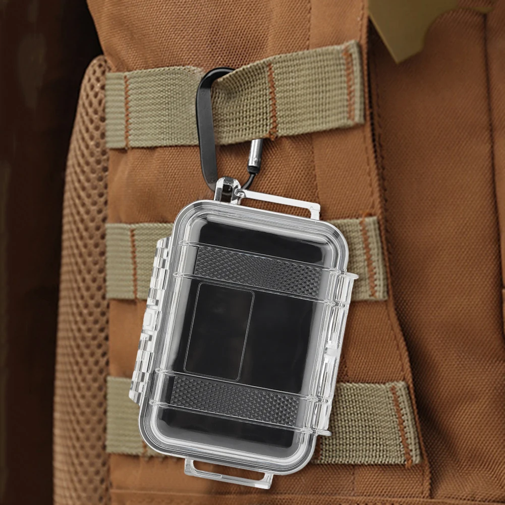 

Clear Carabiner Hook Organizer Shockproof EDC Micro Gear Case PC Silicone Hanging Backpack Belt Portable Outdoor Camping Gadgets