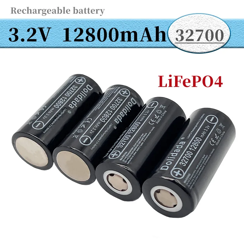 

100% Original 3.2V 32700 12800mAh High-power Battery LiFePO4 Rechargeable Battery, Environment-friendly, Super Long Service Life