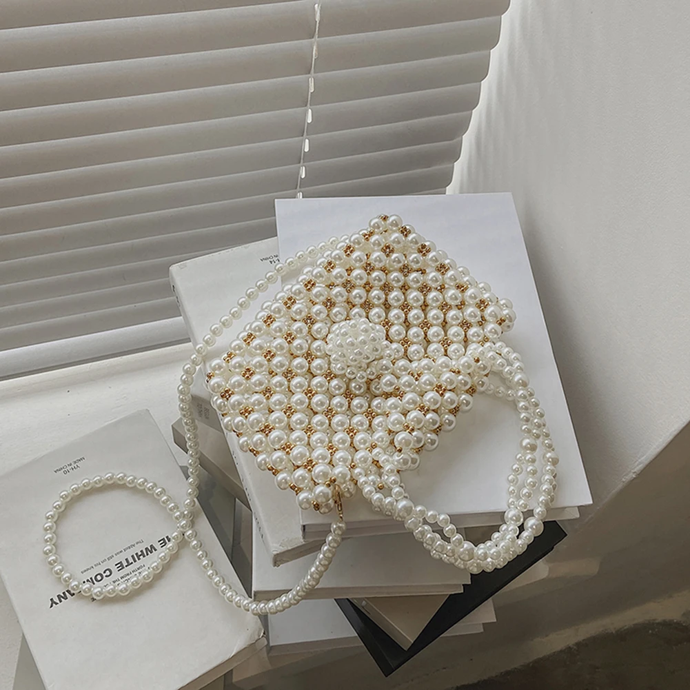 

Women Bags Vintage Pearl Solid Color Bags Women Mini Tote Shoulder Bags Female Handbags for Female Handbags