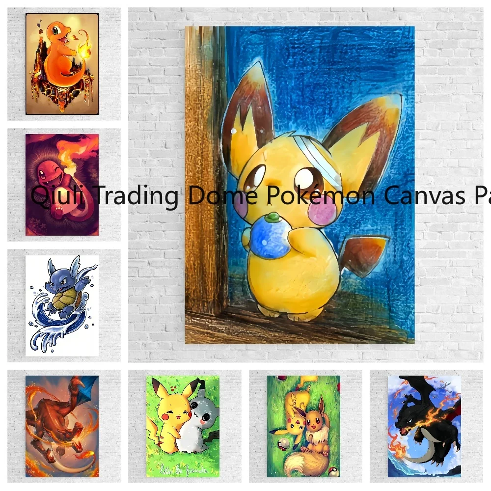 Картины на холсте из аниме Покемон Пикачу Charizard Room Home Hd-печать художественные