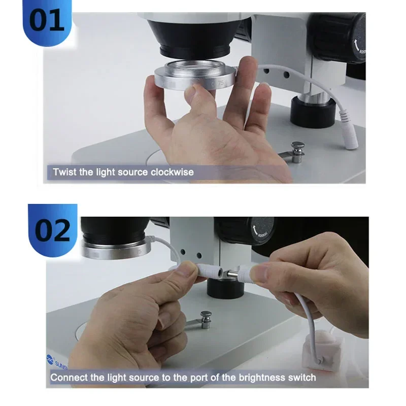 SS-033C светодиодный источник света для микроскопа кольцевой регулируемая защита