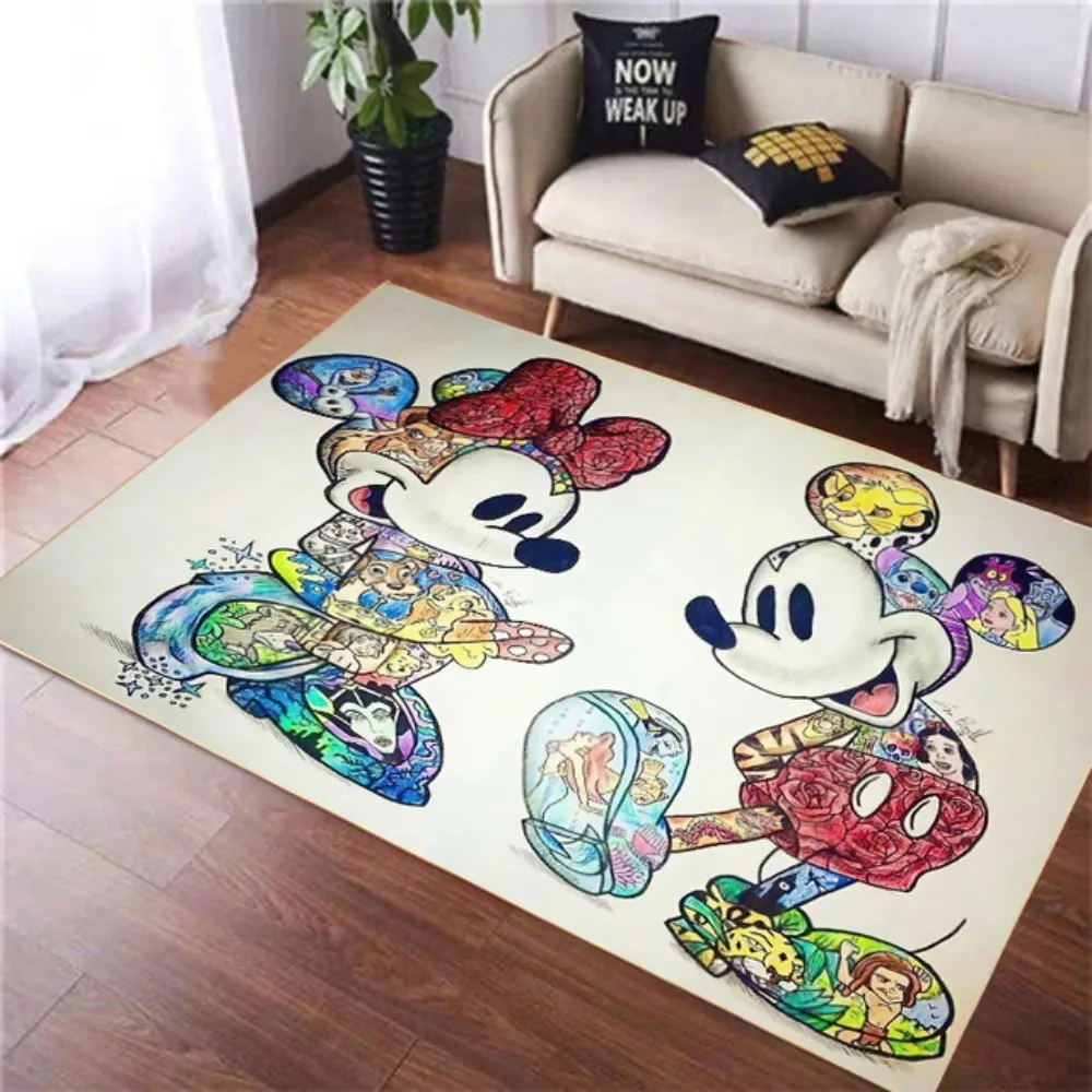 

Cartoon Mickey Minnie Mouse mat cushion 80x120cm Door mat Bathroom Mat kitchen Doorway children room balcony mat Bedroom Carpet