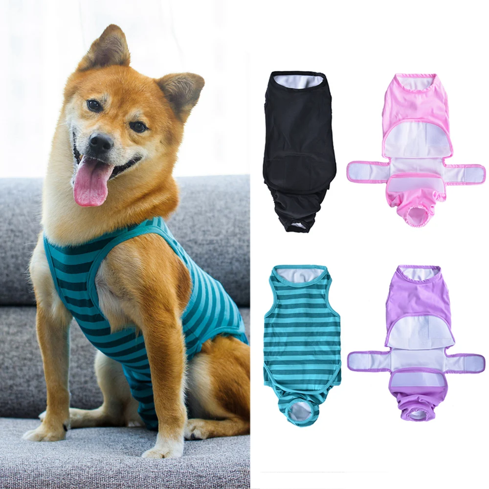 

Recovery Suit for Dogs Cats After Surgery Pet Recovery Shirt Protects Wounds Cone Alternative Prevent Licking Dog Onesies XS-3XL