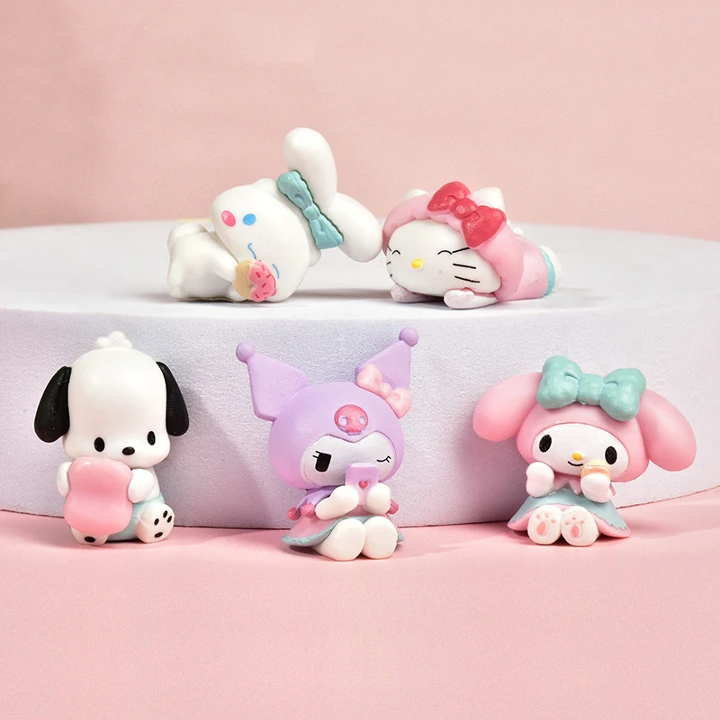 

Кавайная модель фигурки Sanrio Hello Kittys Mymelody Cinnamoroll, аксессуары, Милая Красивая мини-кукла «сделай сам», игрушки для пекарни, подарок для девочек