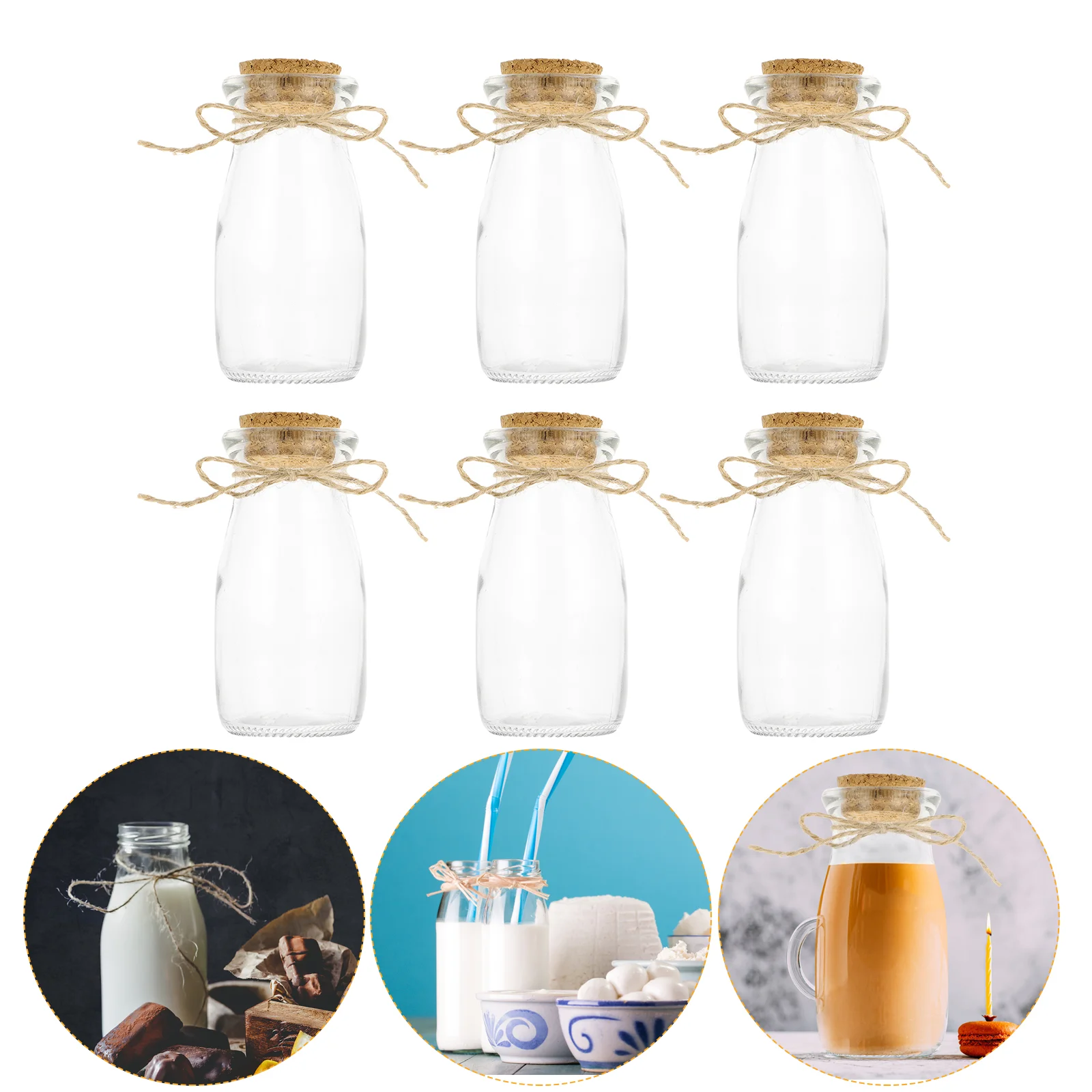 

6Pcs Storage Jelly Jar Glass Pudding Cup Dessert Glass Jar Glass Pudding Jar Glass Drinking Bottle Jar