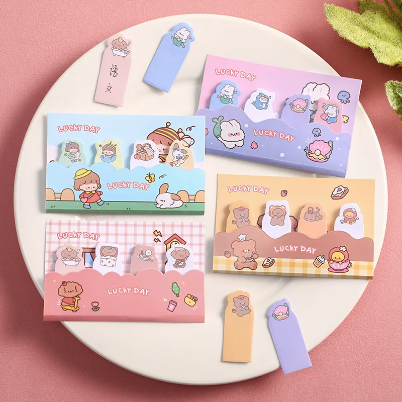 

40 pcs/lot Kawaii Bear Rabbit Dog Memo Pad Sticky Notes Cut Girl N Times Stationery Label Bookmark Notepad Post School Supplies