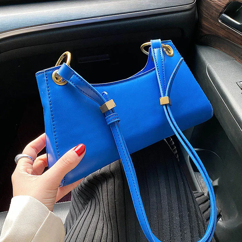

2022 Trendy Square Small Armpit Bag PU Leather Crossbody Sling Bag Women's Designer Handbags Lady Luxury Shoulder Messenger Bags