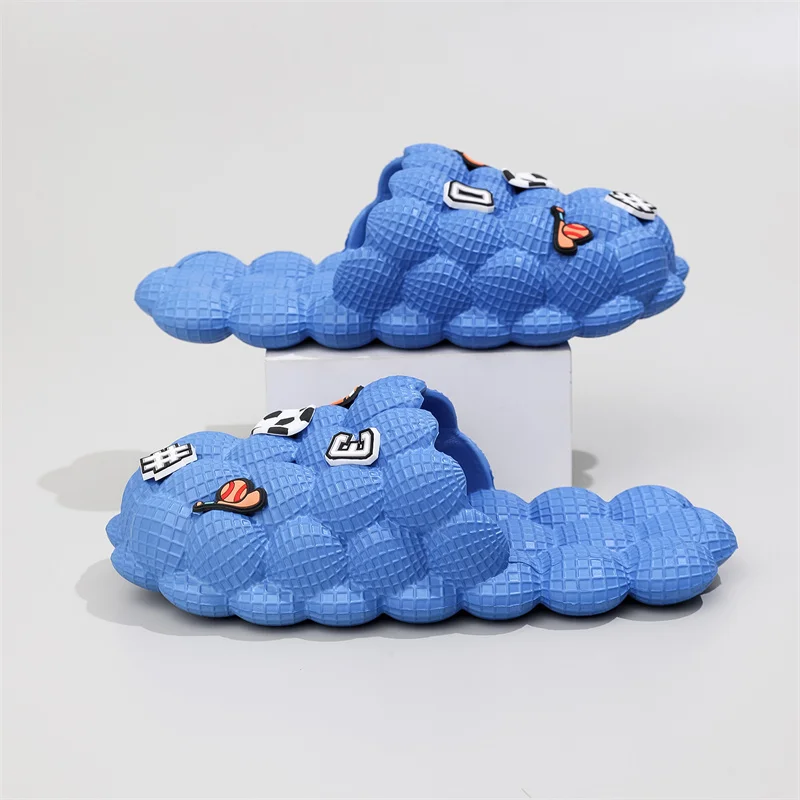 

Man Soft Bubble Slippers EVA Home Women Bubble Slides Eva Slippers Summer Indoor Massage Closed Toe Non-slip Couple Slippers