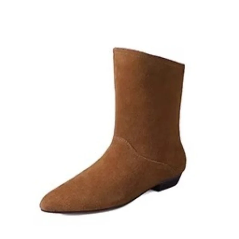 Замшевые женские ботильоны зимняя трендовая женская обувь новая модная