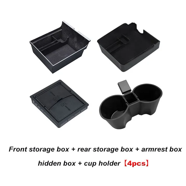 

Центральный автомобильный подлокотник для хранения Коробка для Tesla Model 3 / Y 2021 2022 2023, скрытая коробка, держатель для чашки, флокирующий органайзер, контейнер SR