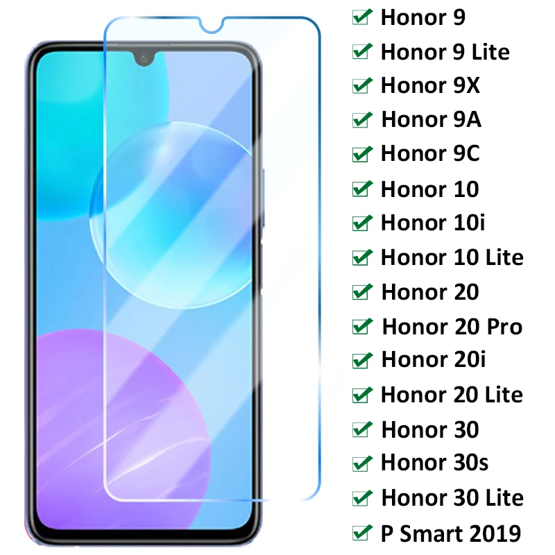 

Защитное стекло, закаленное стекло для Huawei Honor 30/20 Pro/30s/9/10 Lite/20i/10i/9X/9A/9C