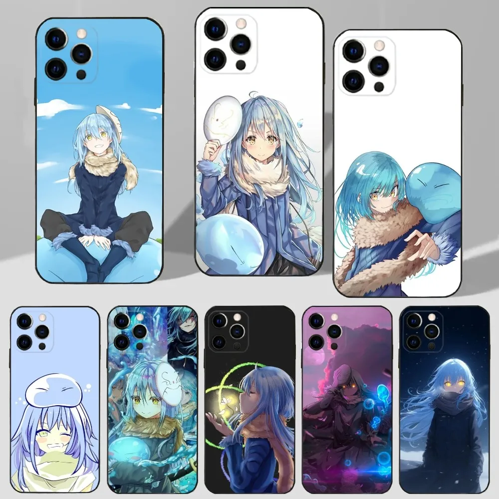 Tensei S-Slime Anime R-Rimuru Phone Case For iPhone 16 15 14 13 12 11 Plus Pro Max XS X XR SE Mini 8 7 Soft Silicone Black Cover