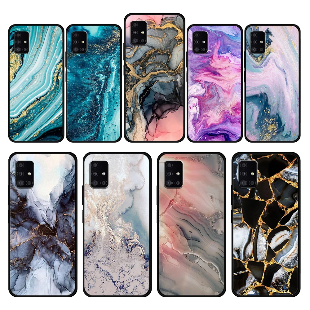 

Colorfull Marble Cover Case for Samsung Galaxy A53 A73 A12 A52 A51 A32 A21s A50 A71 A72 A31 4G 5G Shockproof Print Official