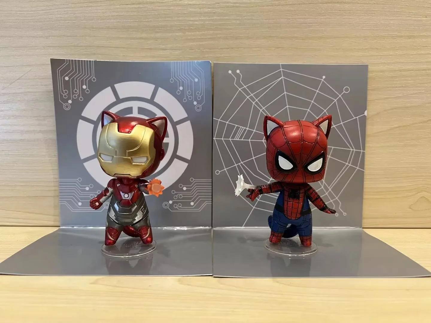 

Avengers Ironman Spiderman Cosplay Cat PVC Action Figure Iron Man Toys 8cm