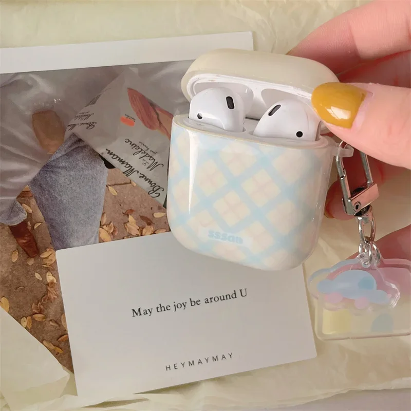 Симпатичные цветные наушники с рисунком ромбиками для Apple Airpods Pro 2 3 1 Airpod 3, чехол с орнаментом, футляр для зарядки наушников, женские чехлы (art.: 3920c8b59a280) - 3920c8b59a280