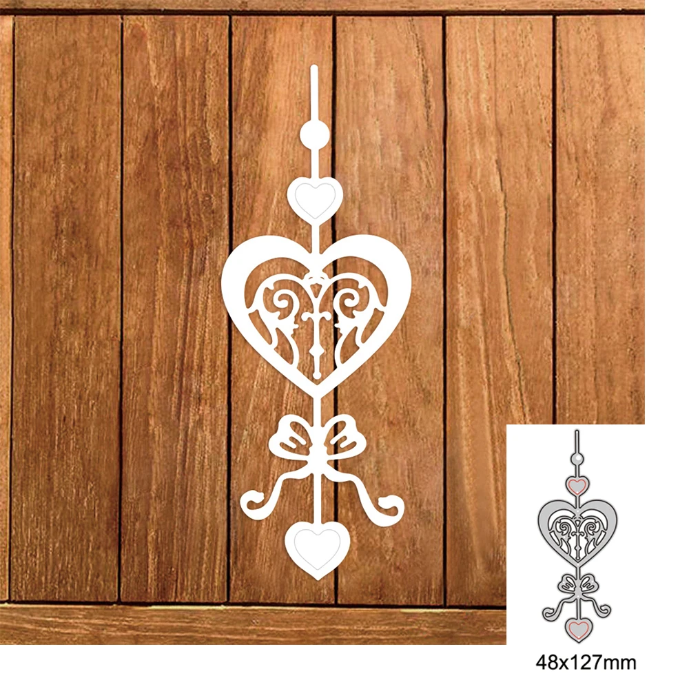 

New Design Heart Bow Ornament Pendant Metal Cutting Dies For DIY Scrapbook Cutting Die Paper Cards Embossed Decorative Craft Die