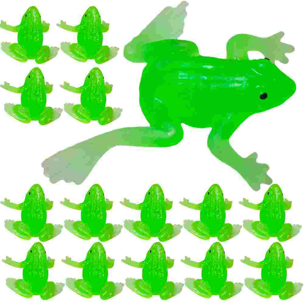 

20 Pcs Mini Frog Learning Toys Frogs Figures Kids Soft Figurines Tpr Birthday Decorations Ornament Simulated Child Cupcake