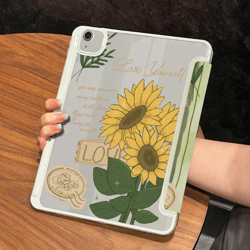 Умный чехол для IPad Air 6 с подсолнухами планшетом 10 поколения 2022 Air6 5 410 9 Pro 11 2 3 4 7 8