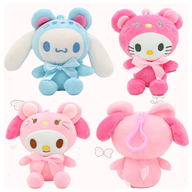 

Sanrioed Anime Kt Cat Cinnamoroll My Melody Plush Toy Cartoon Kawaii Stuffed Animals Plushie Doll Pendant Toys Kids Gifts 10cm