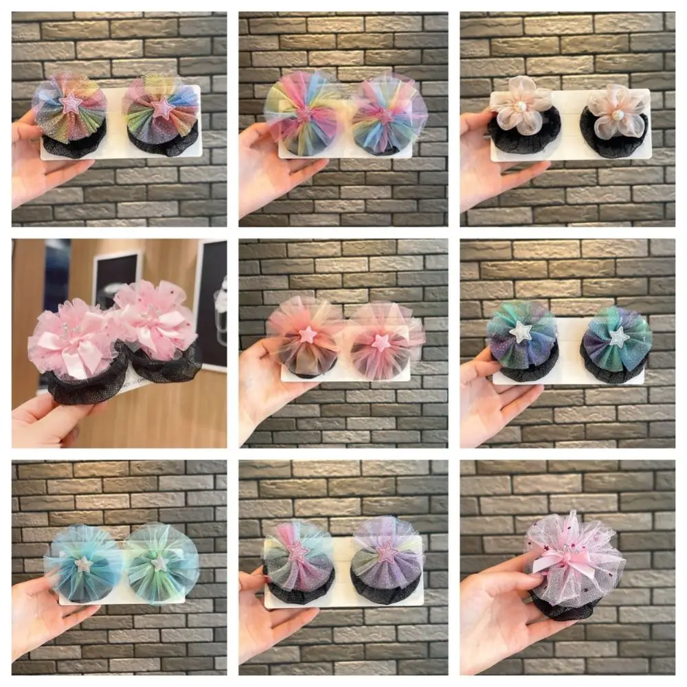 Принцесса Детская красочная тканевая сетка для волос выступления на сцене