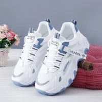 woman vulcanize shoes mix color mesh breathable lace up thick bottom shallow ladies sneakers fashion female footwear comfortable