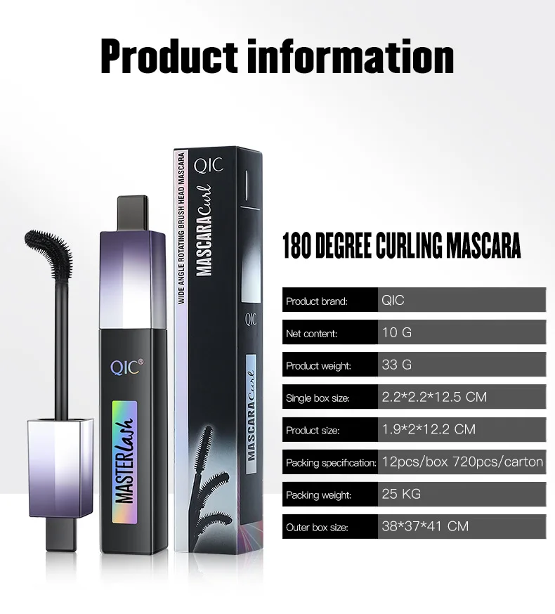Изогнутая тушь для ресниц водостойкая длинная завивка без блестящего макияжа mac