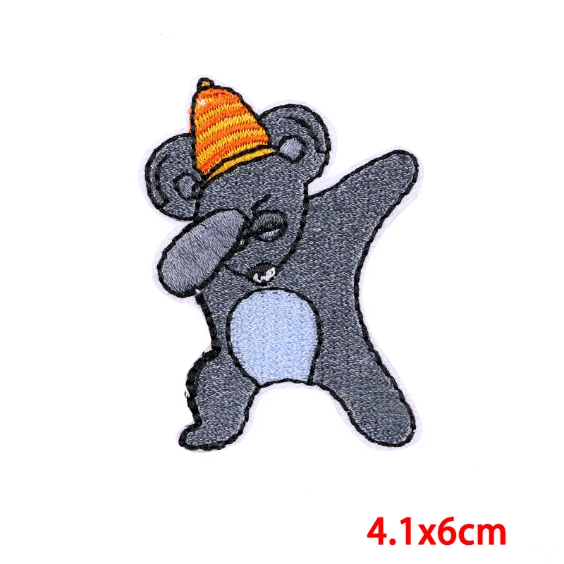 Мультяшные вышитые нашивки динозавров на одежду единорог животные термоклейкие