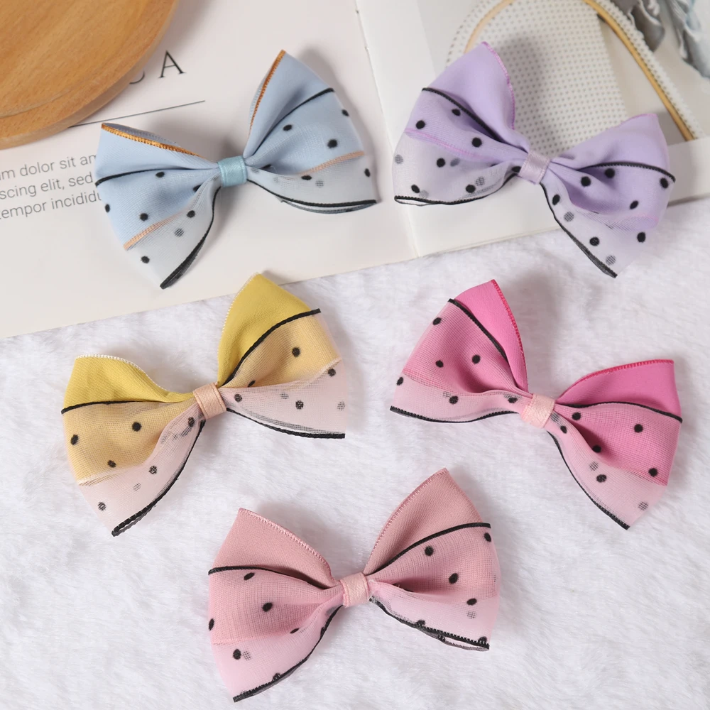 

9cm baby Hair Bow Girls Handmade Boutique lace Ribbon Bowknot Casual Cute Headwear baby children Hair Accessories 6pcs/lot