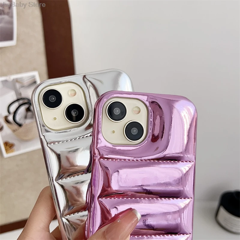 Мягкий противоударный роскошный блестящий чехол для iPhone 11 12 13 14 15 16 Plus Pro Max