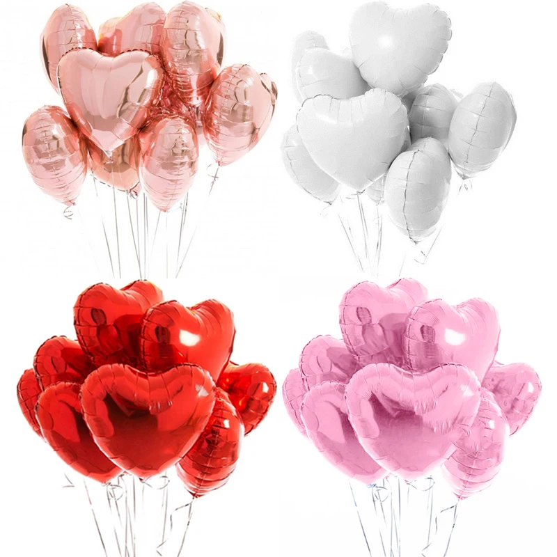 

5pcs 18inch Red Rose Gold Heart Foil Balloons Helium Ballons Wedding Birthday Party Decorations Kids Adult Party Globos Supplies