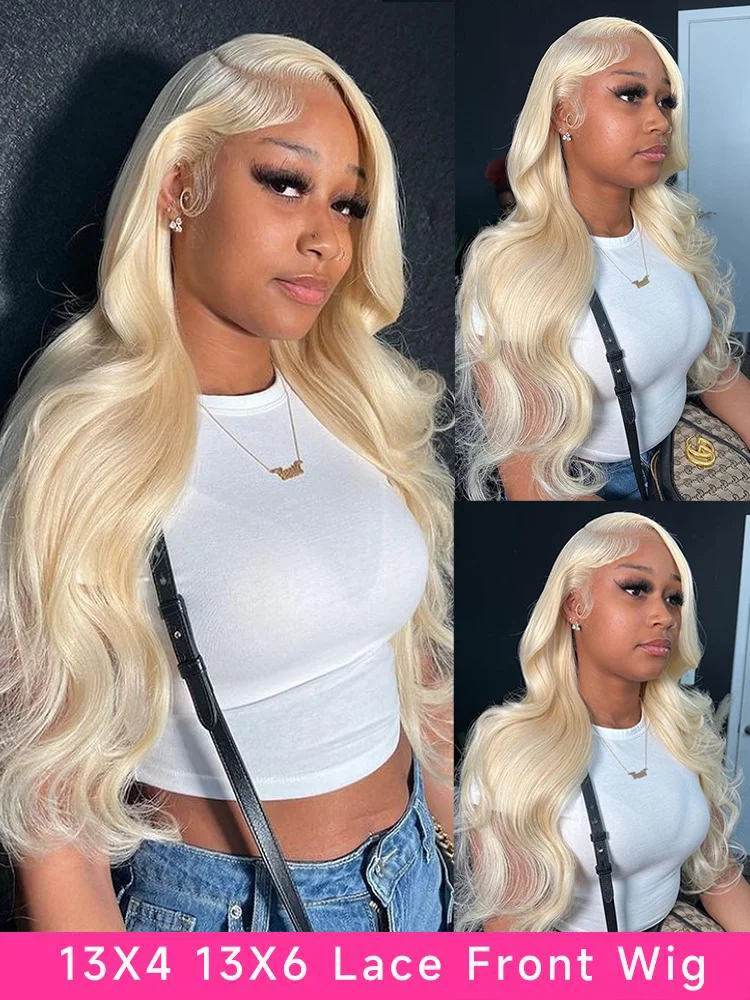8 - 30 inch 613 Honey Blonde Color Lace Front Human Hair Wig Remy Brazilian Body Wave 1B Ombre for Black Women |