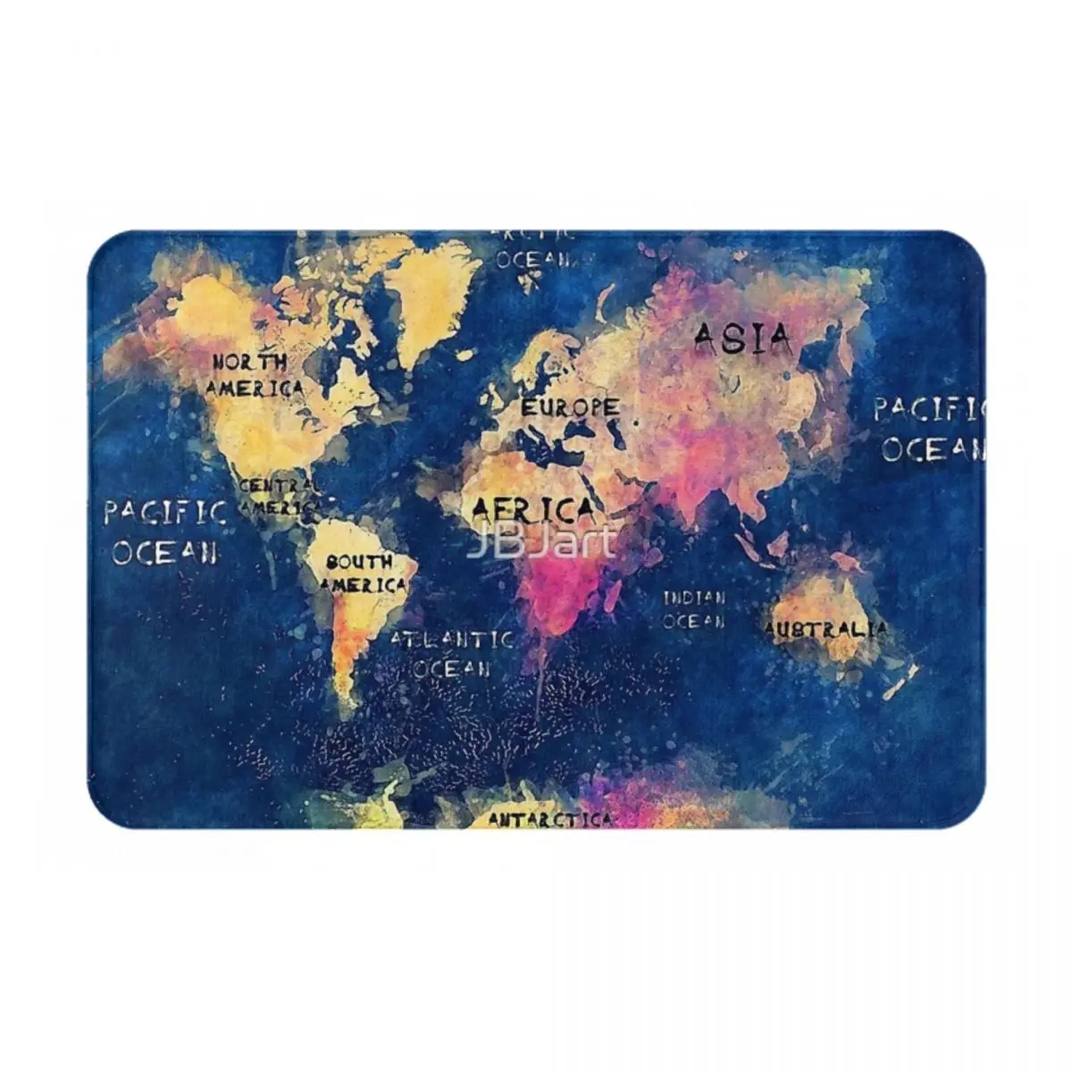 Коврик для лица с картой мира океан и континентов нескользящий напольный коврик