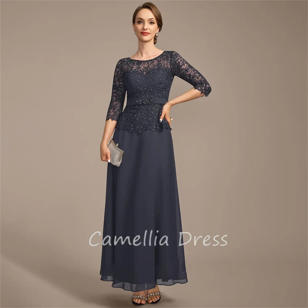 Женское шифоновое платье для матери невесты ТРАПЕЦИЕВИДНОЕ длиной до щиколотки