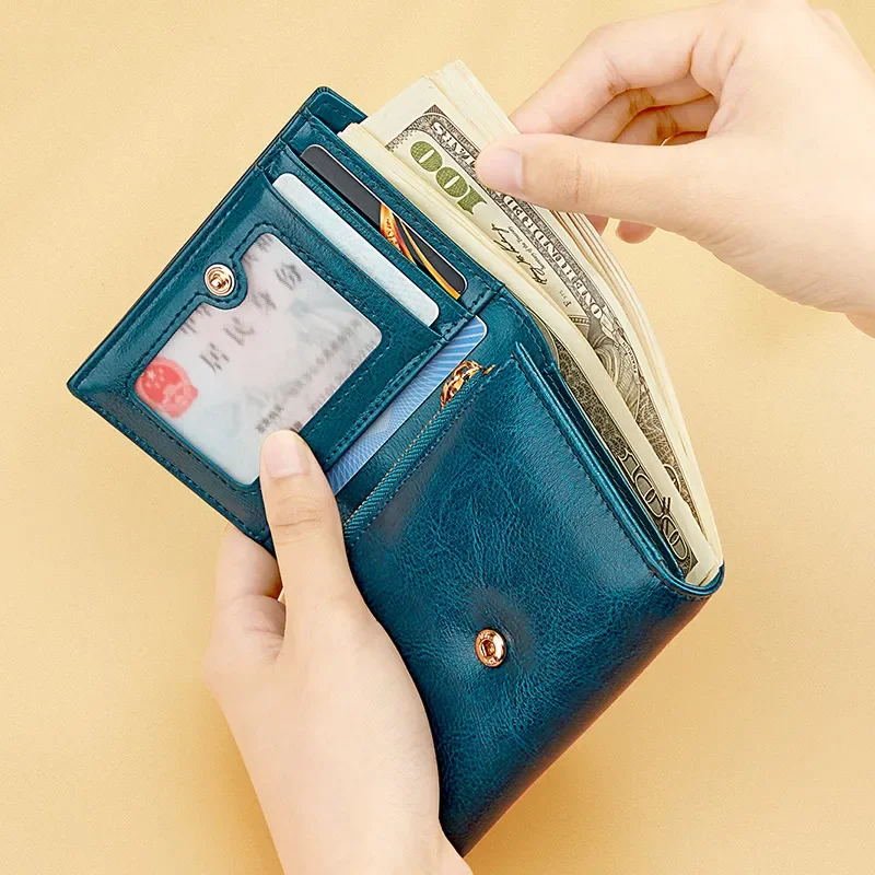 Женский короткий кошелек Многофункциональный складной держатель для карт