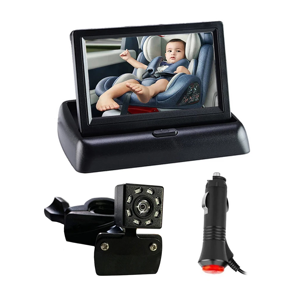 

8 LED Infrared Night Vision Car Back Seat Mirror Camera Safety Infant Baby Rear View Monitor with 4.3 inch Screen
