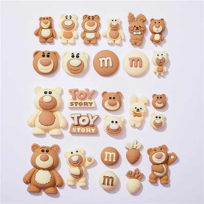

5pcs Beige Coffee Bear Flatback Resin Cabochons Embellissement Scrapbooking Fit Phone Case Cups Decor Patch Diy Craft Supplies