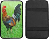 auto center console armrest cover pad colored rooster in a green grassland universal fit car armrest cover cushion ma