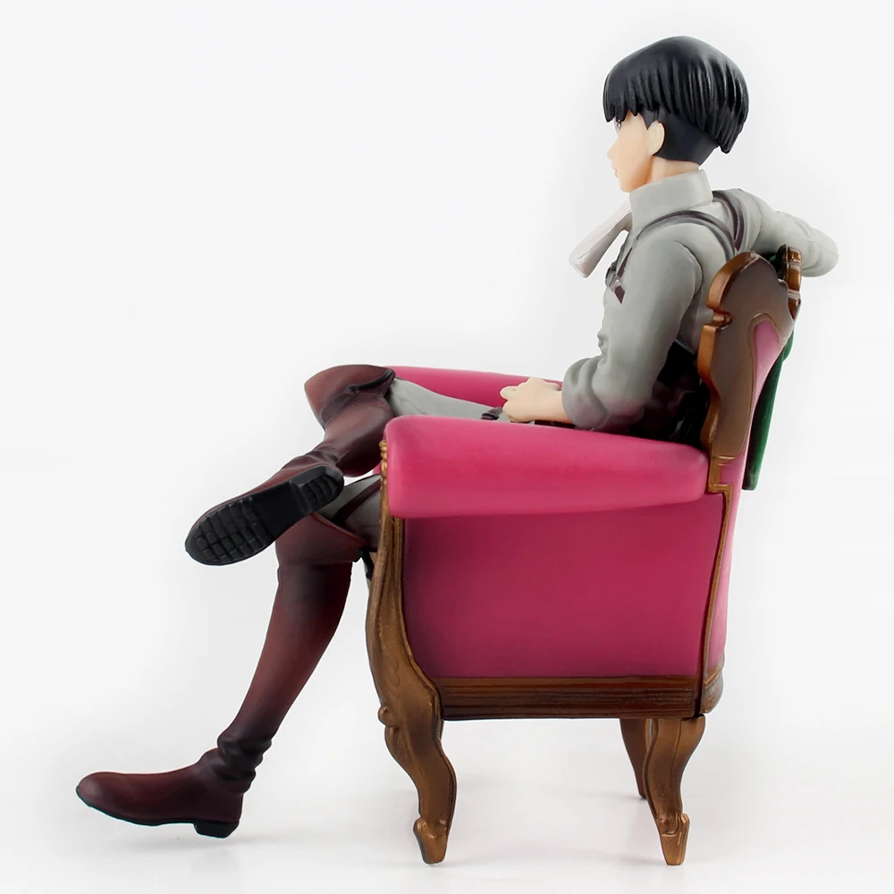 13cm Cool Figur Toy Mini Anime Attack on Titan Levi Ackerman Solider Sleeping Chair Ver. PVC Action Figure | Игрушки и хобби