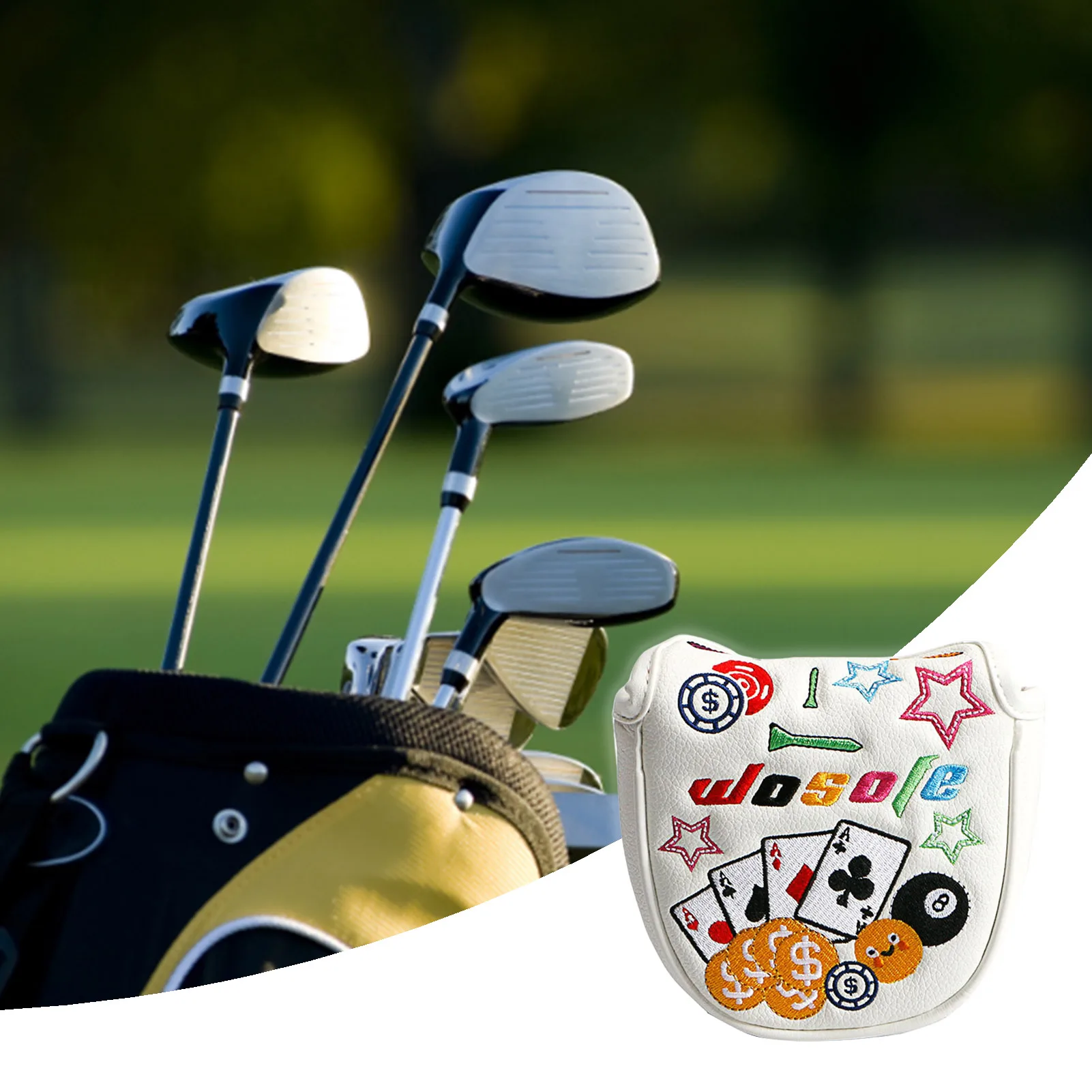 Golf Club Headcover Golf Club Cover Universal Protective Headcover With Magnetic Buckle Covers For Straight Putters Half Circle